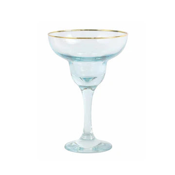 Vietri Rainbow Turquoise Margarita Glass