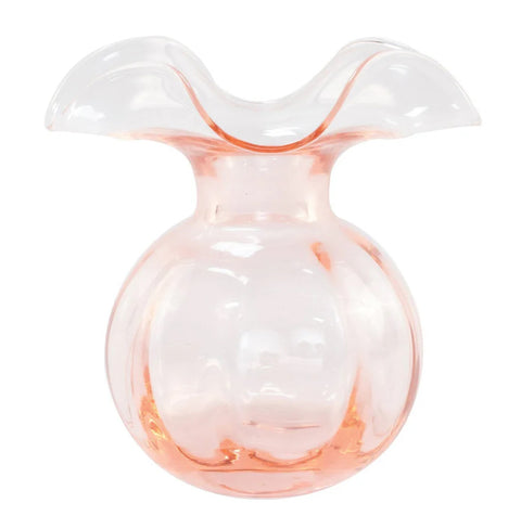 Vietri Hibiscus Glass Pink Medium Fluted Vase