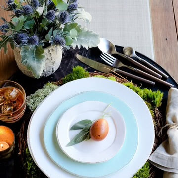 Vietri Lastra Aqua Salad Plate