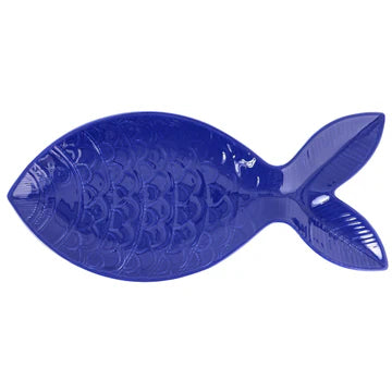 Vietri Santorini Large Cobalt Figural Fish Platter