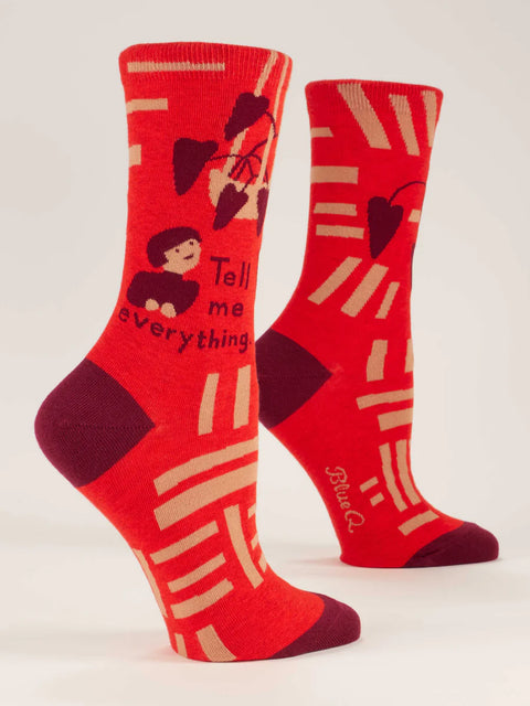 Blue Q Tell Me Everything Women’s Crew Socks