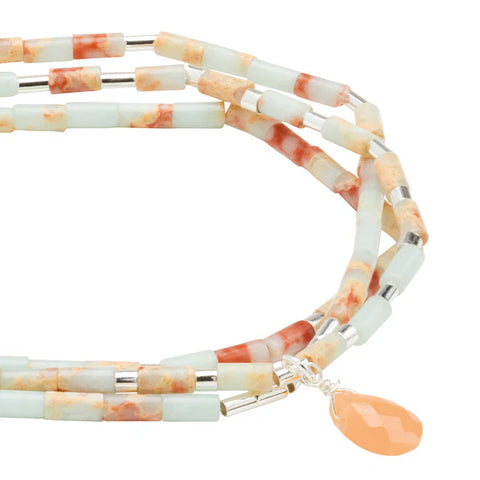 Scout Teardrop Stone Wrap Aqua Terra/Sunstone/Silver - Stone of Peace