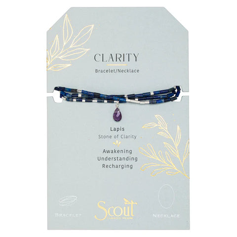 Scout Teardrop Stone Wrap Lapis/Amethyst/Silver - Stone of Clarity