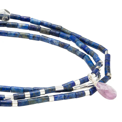 Scout Teardrop Stone Wrap Lapis/Amethyst/Silver - Stone of Clarity