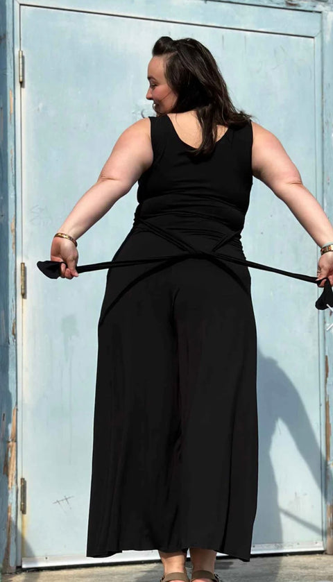 NEW Angelrox Aloha Breezy Jumpsuit Tissue Black