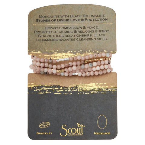 Scout Stone Wrap Morganite/Black Tourmaline - Stones of Divine Love & Protection