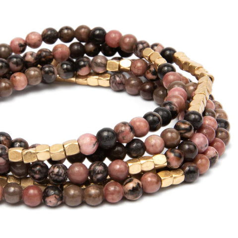 Scout Stone Wrap Rhodochrosite/Gold - Stone of Love