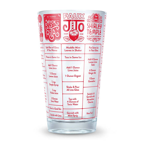 Fred & Friends Good Measure Mocktails Recipe Glass