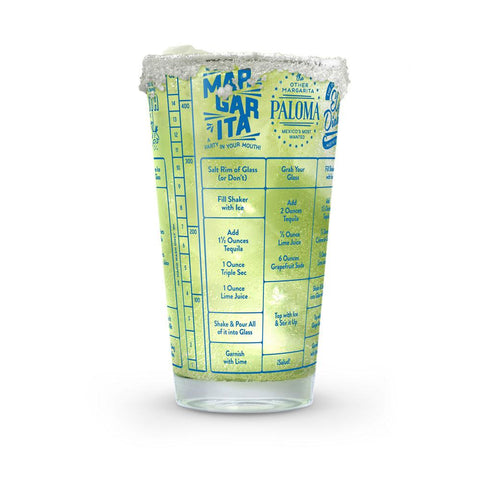 Fred & Friends Good Measure Tequila Cocktail Recipe Glass