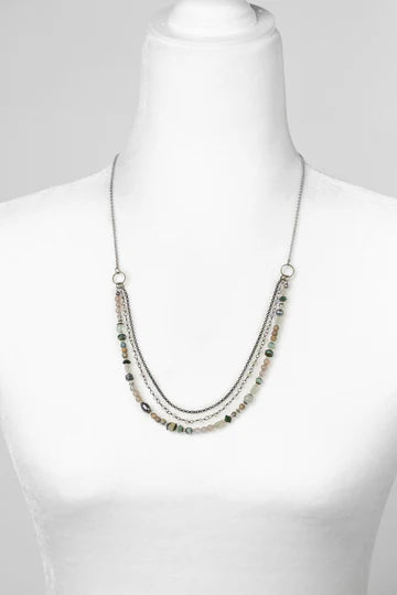 Anne Vaughan Venetian Dreams 22.5-24.5" Freshwater Pearl, Fluorite, Roman Glass Multistrand Necklace
