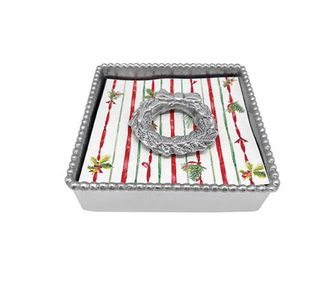 Mariposa Wreath Beaded Napkin Box Set