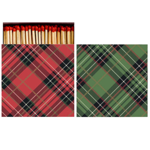 Hester & Cook Red and Green Plaid Matches - Box of 60