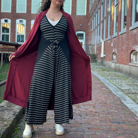 Angelrox Farmer Jumpsuit Yin Stripe/Lava