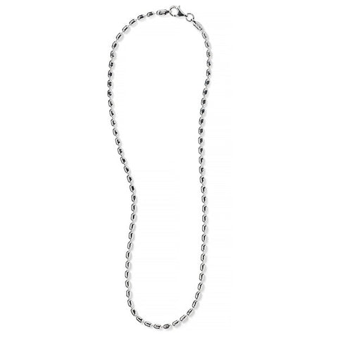 Italian Sterling Silver Rice Bead Chain 3mm - Multiple Sizes Available