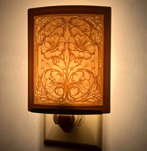 The Porcelain Garden Floral Nouveau Curved Night Light