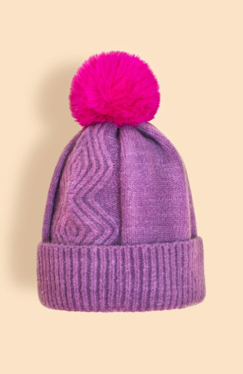 Powder Ingrid Bobble Hat - Grape