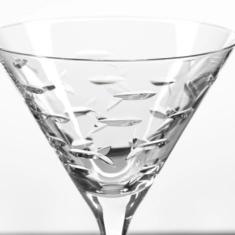 Rolf Glass School of Fish Martini Glass