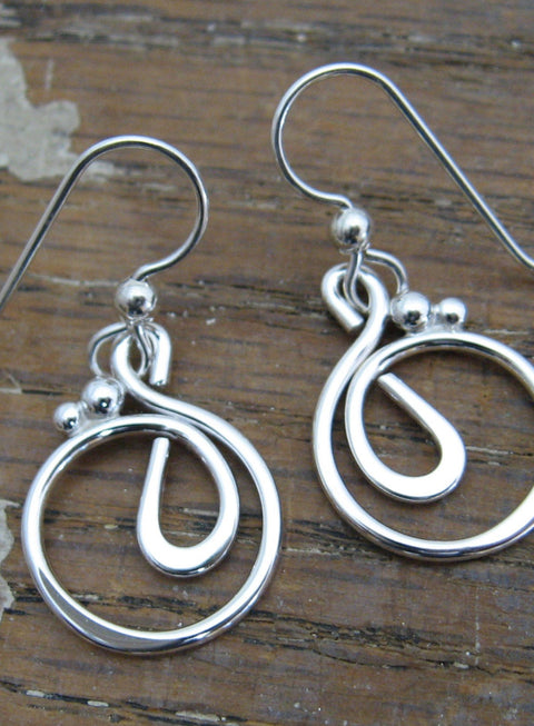 Reflections in Silver Circle Earrings