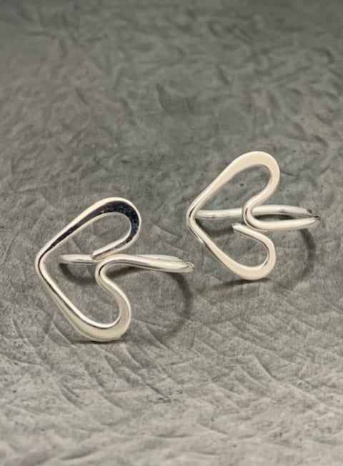 Reflections in Silver Heart Earrings
