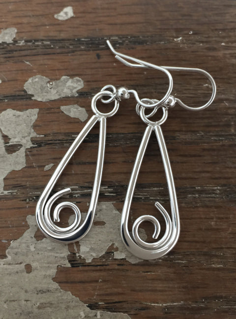 Reflections in Silver Large Loop Earrings