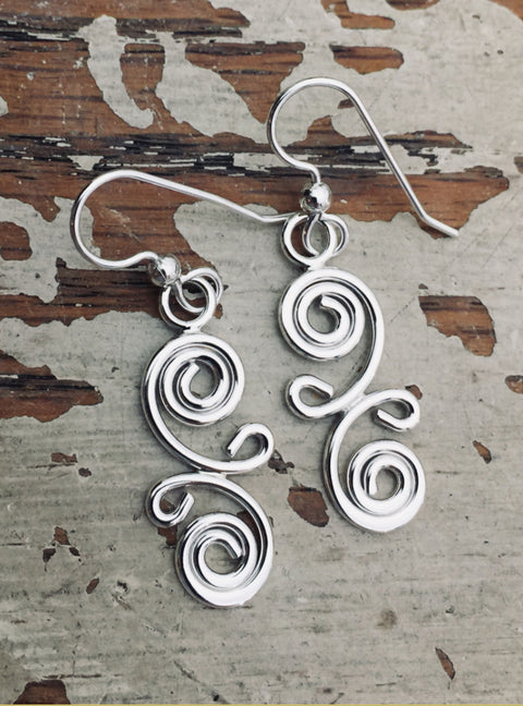 Reflections in Silver Swirl Earrings