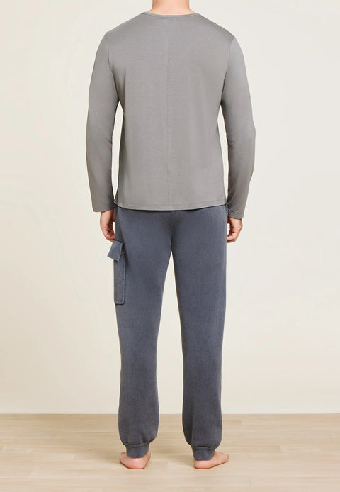 Barefoot Dreams Malibu Collection® Men's Seamed Long Sleeve Olive Branch