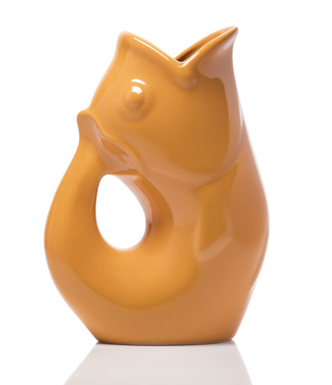 GurglePot Gurgling Fish Water Pitcher Mustard