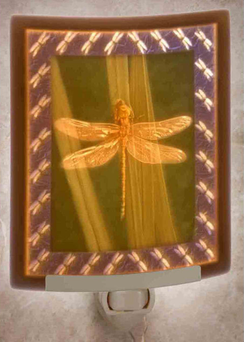 The Porcelain Garden Dragonfly Colored Curved Night Light