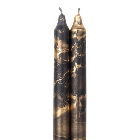 Northern Lights 12" Decorative Tapers Graphite with Gold - 2 Pack