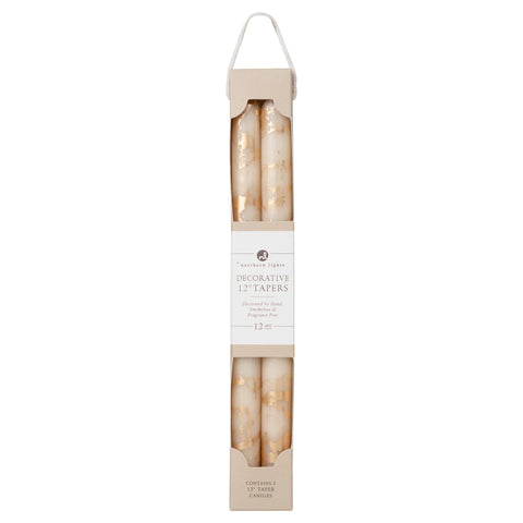 Northern Lights 12” Tapers Cream /Gold 2pak