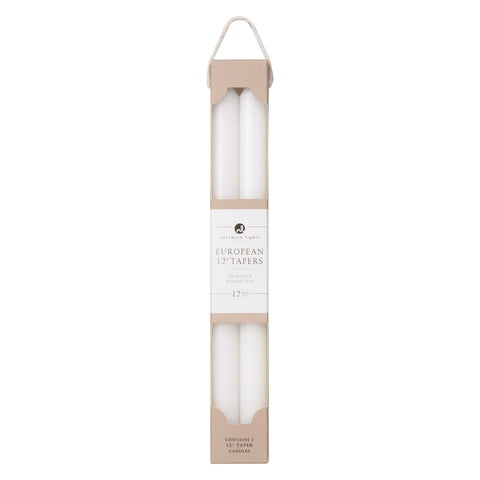 Northern Lights 12" Tapers White - 2 Pack
