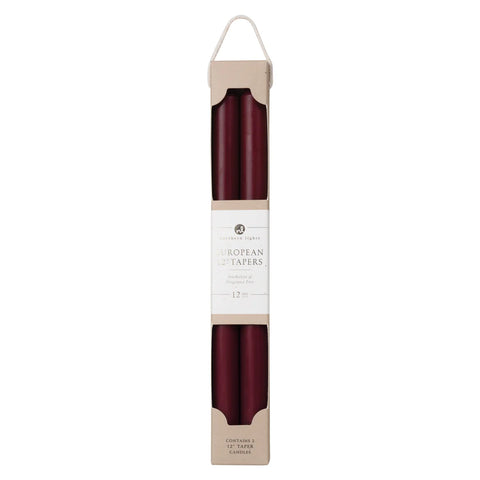 Northern Lights 12" Tapers Bordeaux - 2 Pack