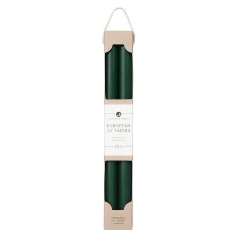 Northern Lights 12" Tapers Hunter Green - 2 Pack