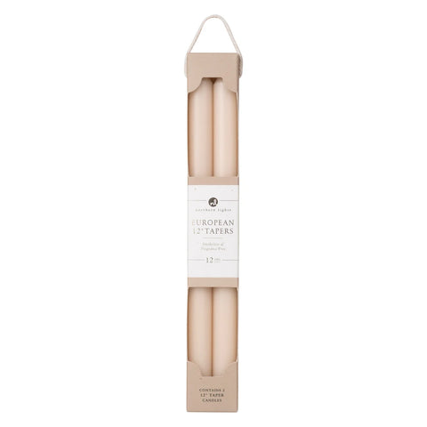 Northern Lights 12" Tapers Cream - 2 Pack