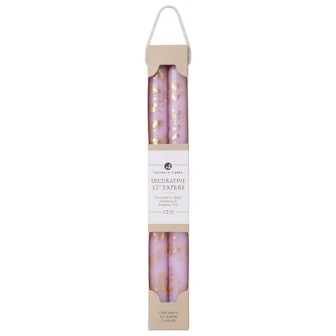 Northern Lights 12" Decorative Tapers Petal with Gold - 2 Pack