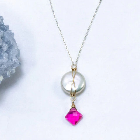 Laura J Pretty In Pink Pendant Necklace