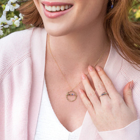 Laura J Sapphire Serenity Pendant Necklace