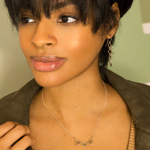 Laura J Pyrite Banner Necklace