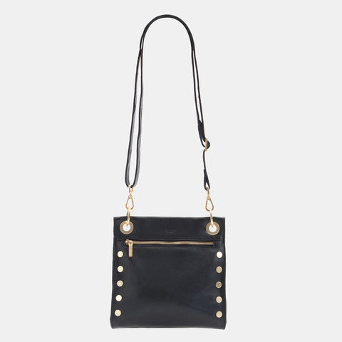 Hammitt Tony Medium Black Brushed Gold Leather Crossbody