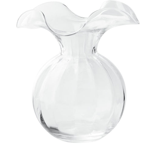 Vietri Hibiscus Glass Clear Medium Fluted Vase