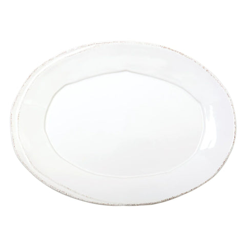 Vietri White Lastra Small Oval Platter
