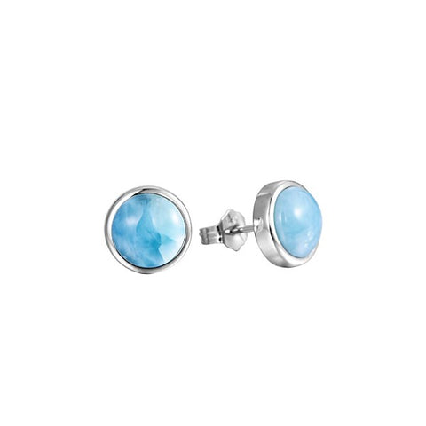 Alamea SS 10mm Larimar Stud Earrings