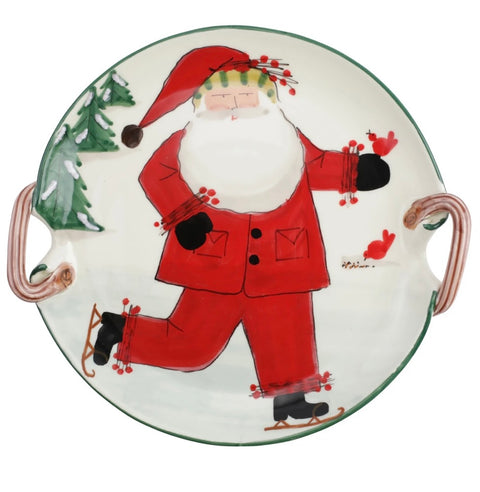 VIETRI OLD ST. NICK HANDLED ROUND PLATTER - ICE SKATING