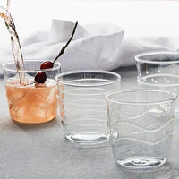 Mariposa Appliqué White Suite of Double Old Fashion Glasses