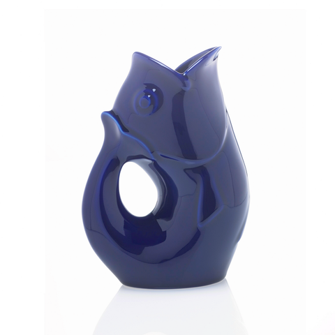 GurglePot Gurgling Fish Water Pitcher Colbalt