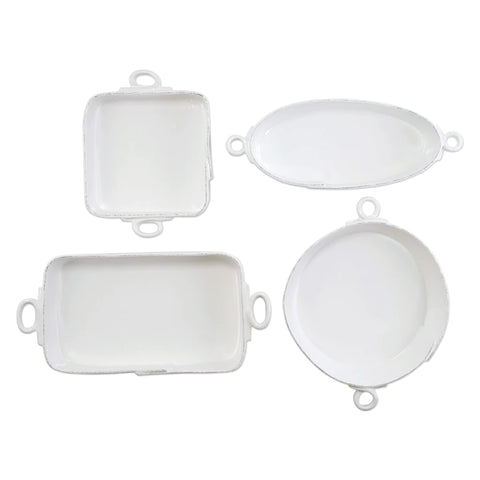 Vietri White Lastra Four Piece Bakeware Set