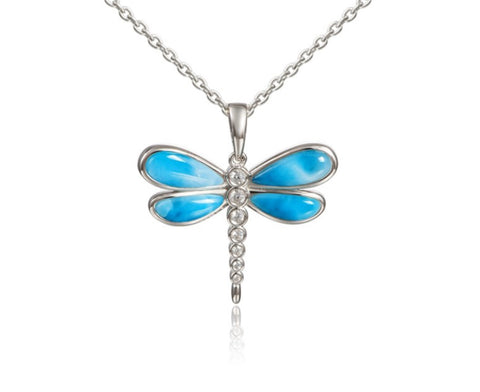 Alamea Larimar Dragonfly Pendant Necklace
