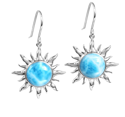 Alamea Larimar Sun Hook Earrings