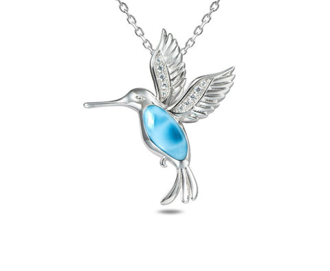Alamea Larimar Hummingbird Pendant Necklace