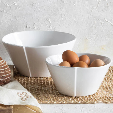 Vietri White Lastra Medium Stacking Serving Bowl